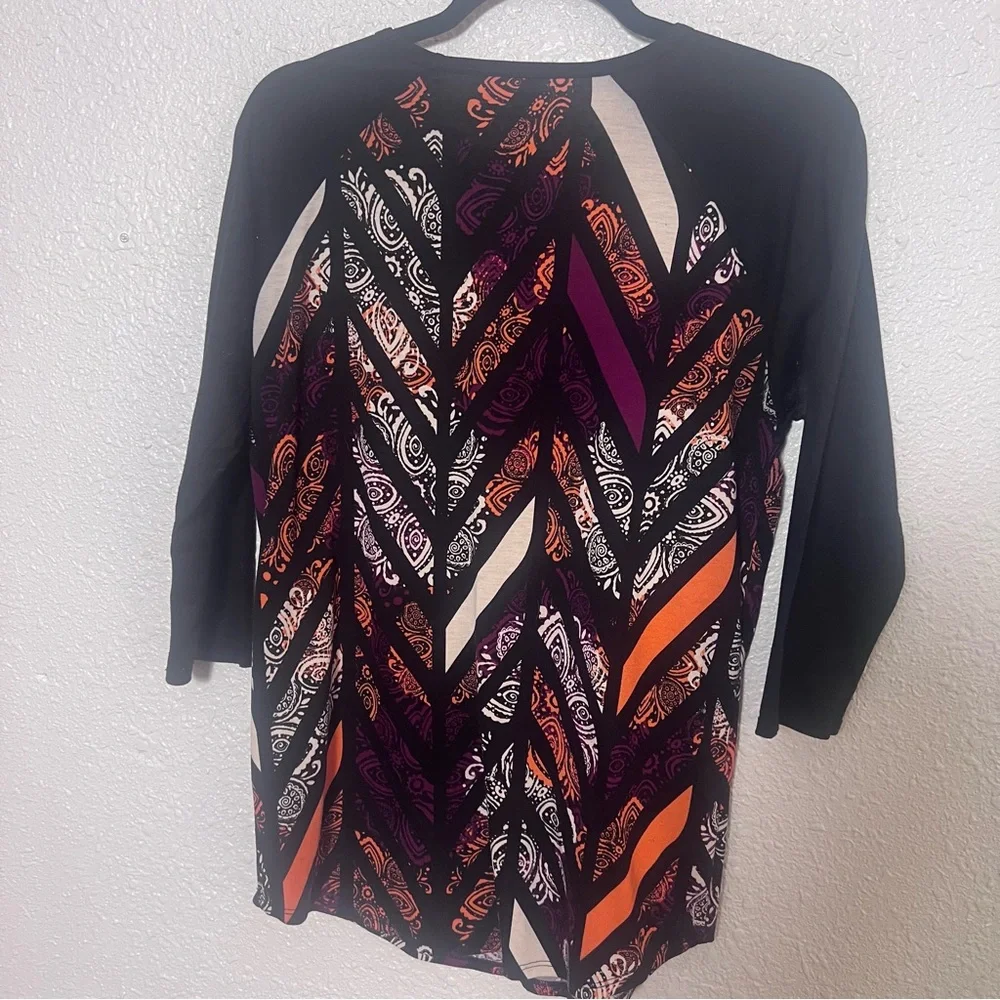 LuLaRoe Multicolor Chevron Long Sleeve Top - Picture 2 of 4